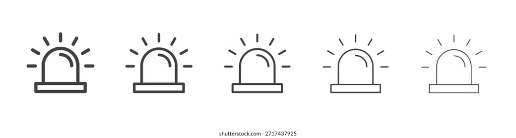 LED icon in linear strokes concept
