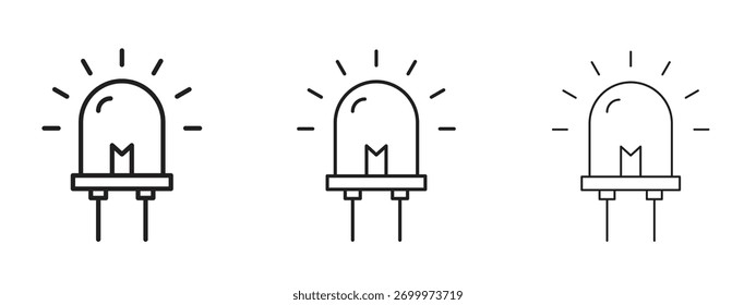 Signo lineal del estilo del icono del led para el concepto móvil y el Diseño web.