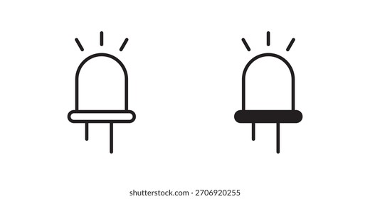 Icono del led, icono del estilo del contorno para el Sitio web o el App móvil, gráficos del Vector
