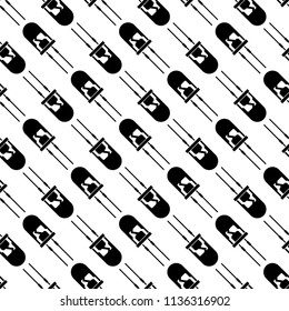 Led Icon Seamless Pattern, Light Emitting Diode Vector Art Illustration