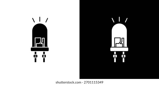 VECTOR de la silueta del icono del led en colores negros. estilo plano del diseño del logotipo del símbolo