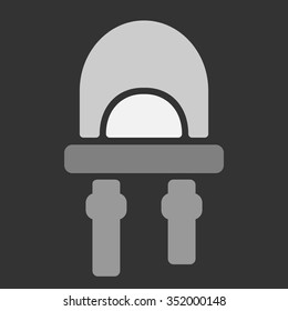 LED icon. Vector illustration of light-emitting diode.