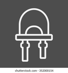 LED icon. Vector illustration of light-emitting diode.