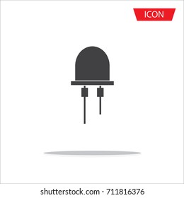 Led icon vector, light emitting diode icon vector isolated on white background.