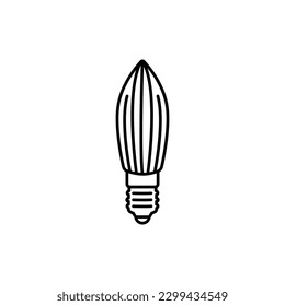 Icono de línea negra de la lámpara LED. Pictograma para página web, aplicación móvil, promoción.