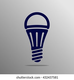 LED lamp blue on a gray background