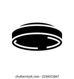 vector de icono de glifo de techo de lámpara led. señal de techo de la lámpara de led. ilustración de símbolo aislado