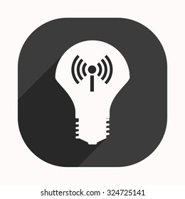 LED lamp controlled via network. icon. vector design