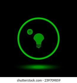 LED lamp controlled via wi-fi network   green circle on a black background, vector, EPS 10