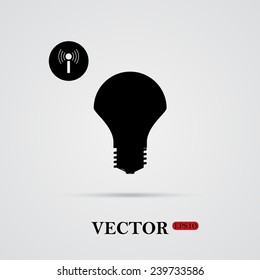 LED lamp controlled via wi-fi network   on a light background with shadow, vector, EPS 10