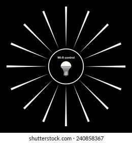 LED lamp controlled via wi-fi network , vector, EPS 10