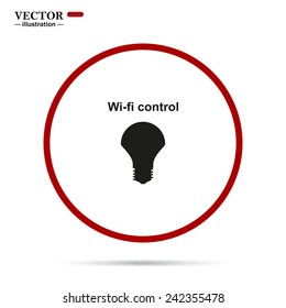 LED lamp controlled via wi-fi network , vector, EPS 10