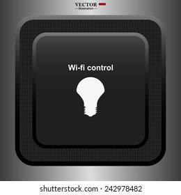 LED lamp controlled via wi-fi network, vector illustration, EPS 10