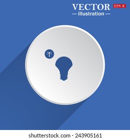 LED lamp controlled via wi-fi network, white circle on a blue background with shadow. Vector illustration, EPS 8
