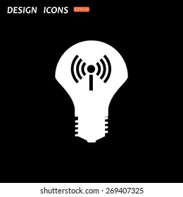 LED lamp controlled via wi-fi network. icon. vector design