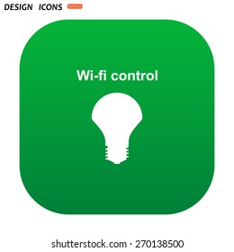 LED lamp controlled via wi-fi network. icon. vector design
