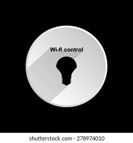 LED lamp controlled via wi-fi network. icon. vector design