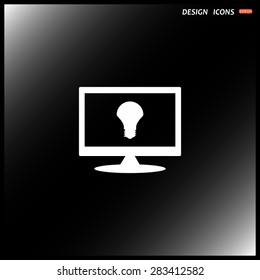LED lamp controlled via wi-fi network. icon. vector design