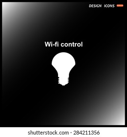 LED lamp controlled via wi-fi network. icon. vector design