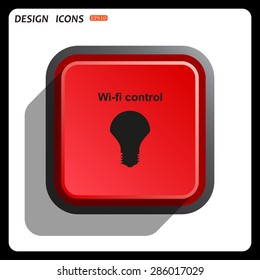 LED lamp controlled via wi-fi network. icon. vector design