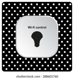 LED lamp controlled via wi-fi network. icon. vector design