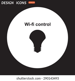 LED lamp controlled via wi-fi network. icon. vector design