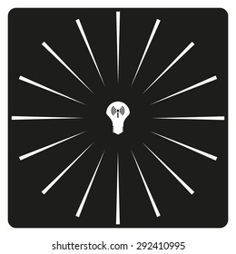 LED lamp controlled via wi-fi network. icon. vector design