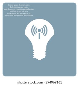 LED lamp controlled via wi-fi network. icon. vector design