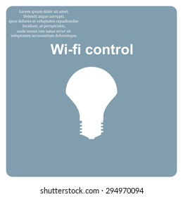 LED lamp controlled via wi-fi network. icon. vector design
