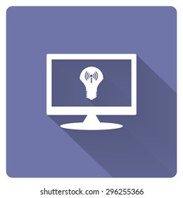 LED lamp controlled via wi-fi network. icon. vector design
