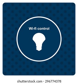 LED lamp controlled via wi-fi network. icon. vector design