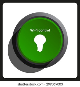 LED lamp controlled via wi-fi network. icon. vector design
