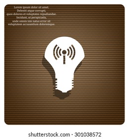 LED lamp controlled via wi-fi network. icon. vector design