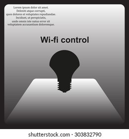 LED lamp controlled via wi-fi network. icon. vector design