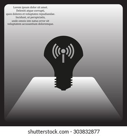 LED lamp controlled via wi-fi network. icon. vector design