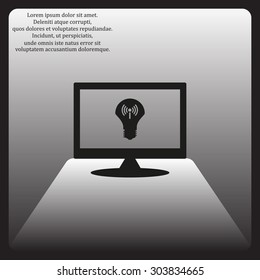 LED lamp controlled via wi-fi network. icon. vector design