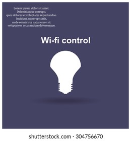 LED lamp controlled via wi-fi network. icon. vector design