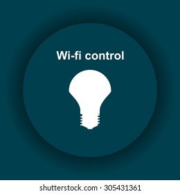 LED lamp controlled via wi-fi network. icon. vector design