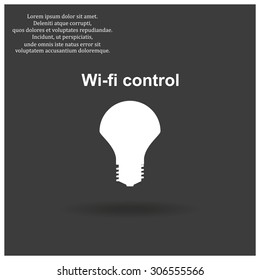 LED lamp controlled via wi-fi network. icon. vector design