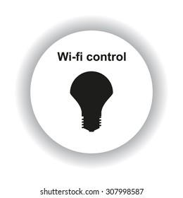 LED lamp controlled via wi-fi network. icon. vector design