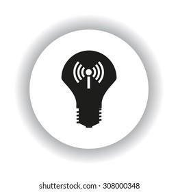 LED lamp controlled via wi-fi network. icon. vector design