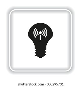 LED lamp controlled via wi-fi network. icon. vector design