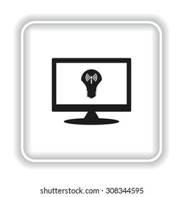LED lamp controlled via wi-fi network. icon. vector design