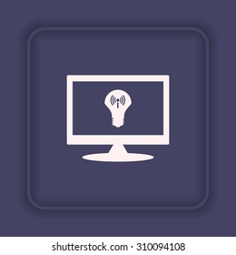 LED lamp controlled via wi-fi network. icon. vector design