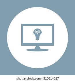 LED lamp controlled via wi-fi network. icon. vector design