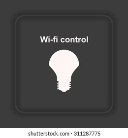 LED lamp controlled via wi-fi network. icon. vector design