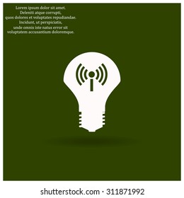LED lamp controlled via wi-fi network. icon. vector design