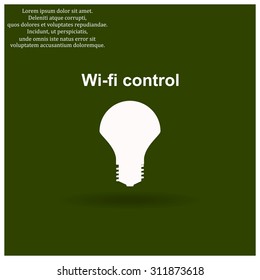 LED lamp controlled via wi-fi network. icon. vector design
