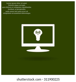 LED lamp controlled via wi-fi network. icon. vector design