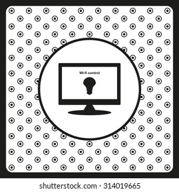 LED lamp controlled via wi-fi network. icon. vector design